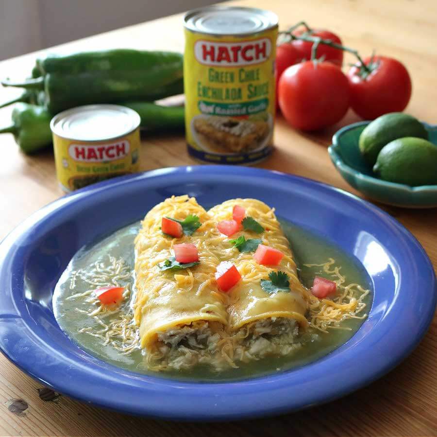 Featured image for post: Rolled Green Chile Chicken Enchiladas